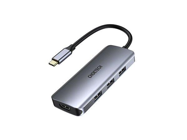 Choetech 7 In 1 USB-C To HDMI Adapter Grey