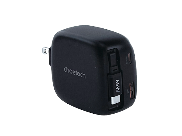 Choetech Nexgen PD65W Gan Charger With Retrctable Type-C Cable US 1A1C