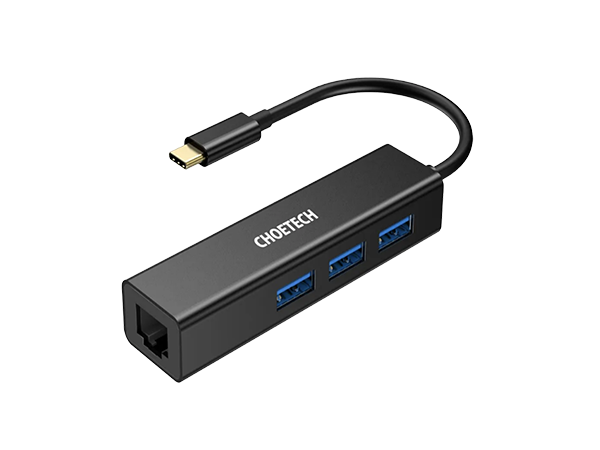 Choetech_4-in-1 Usb-C To RJ45 Adapter – Black